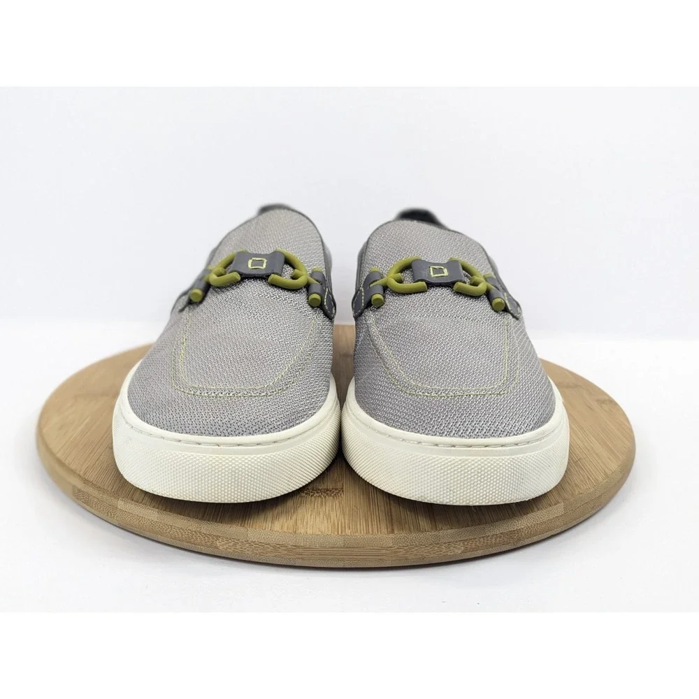 Mens 13 Donald Pliner Shoes Andor Bit‎ Sneakers Gray Green Slip On Loafer